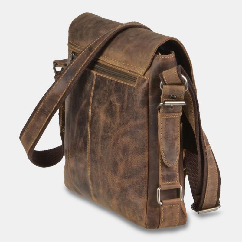 Mænd Pu Læder Multifunktion Anti-tyveri Stor Kapacitet Multi-pocket Crossbody Taske Skuldertaske