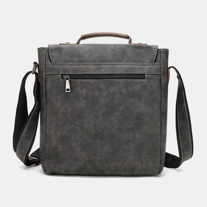 Mænd Pu Læder Multilommer Vintage Casual Vandtæt Åndbar Crossbody Tasker Skuldertasker