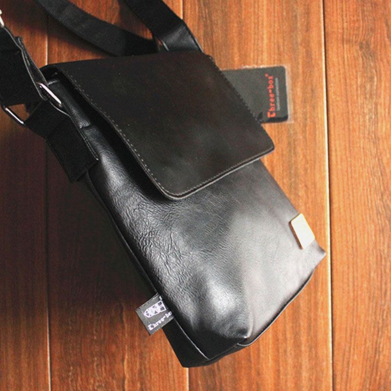 Mænd Pu Læder Ryg Anti-tyveri Lomme Crossbody Tasker Casual 6.5 Tommer Telefontaske Messenger Bag Skuldertaske Rejsetaske