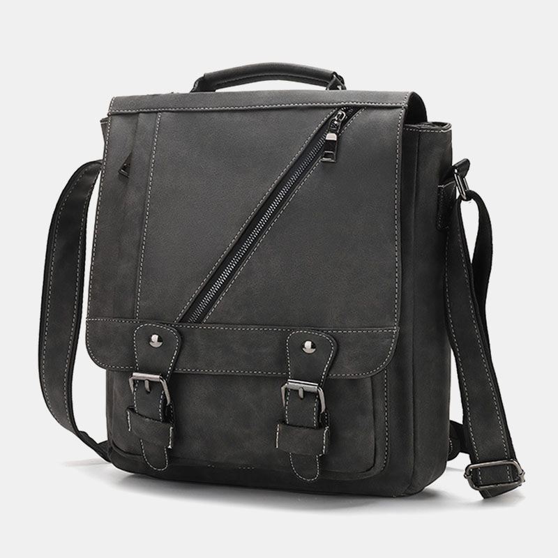 Mænd Pu-læder Stor Kapacitet Vintage Casual Vandtæt Åndbar Crossbody-tasker Skuldertasker Håndtaske