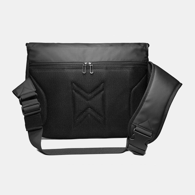 Mænd Pvc Vandtæt Crossbody Taske Med Stor Kapacitet Multifunktion 15.6 Tommer Bærbar Dokumentmappe Messenger Skuldertaske