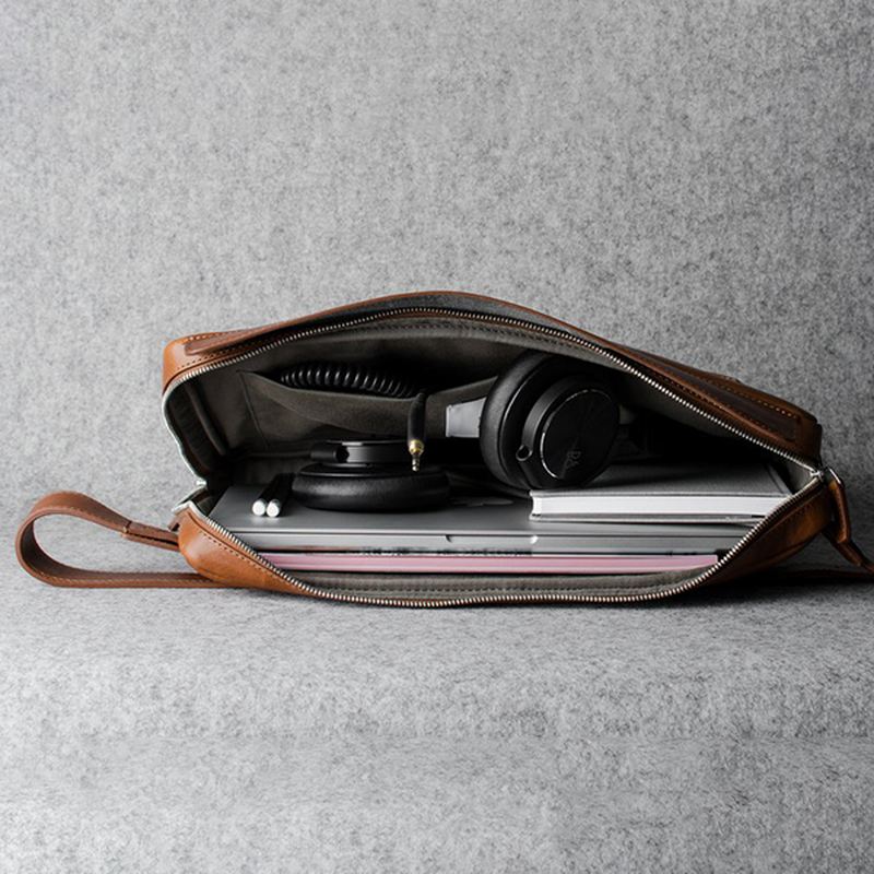 Mænd Solid Casual Multifunktion Laptop Crossbody Taske