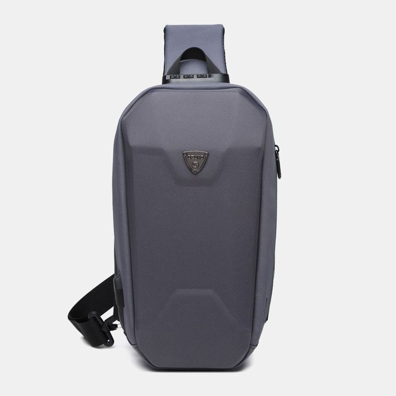 Mænd Usb-opladning Multi-pocket Anti-theft Vandtæt Udendørs Crossbody Bag Brysttaske Sling Bag