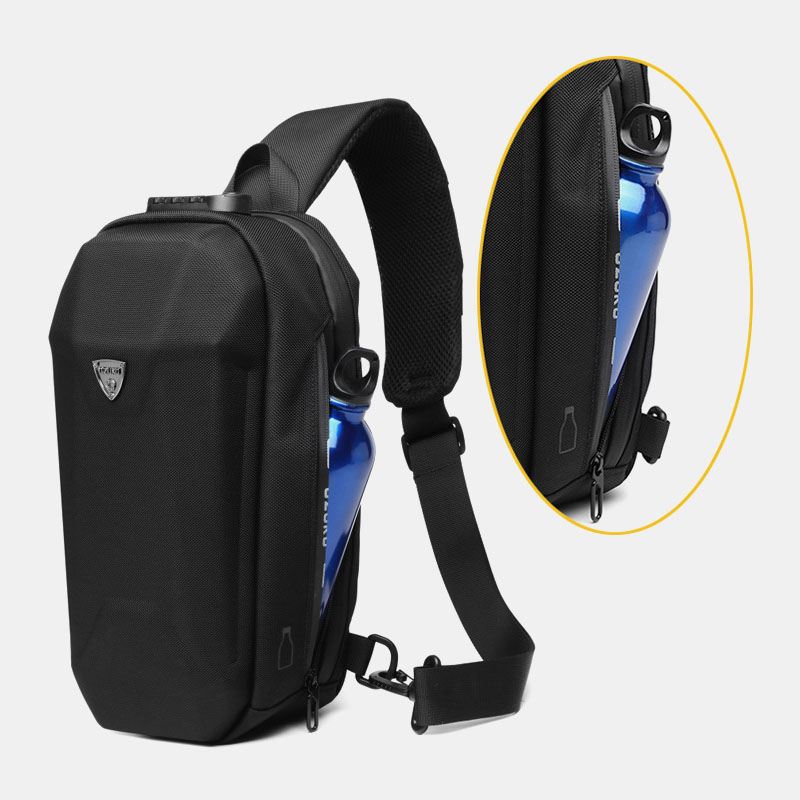 Mænd Usb-opladning Multi-pocket Anti-theft Vandtæt Udendørs Crossbody Bag Brysttaske Sling Bag