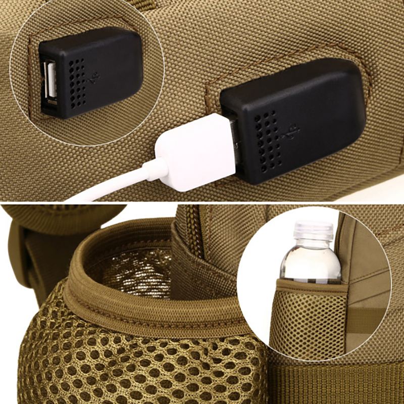 Mænd Vandtæt Usb-opladning Multifunktionel Crossbody-taske