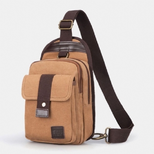 Mænd Vinatge Anti-theft Canvas Chest Bag Skuldertaske Crossbody Bag