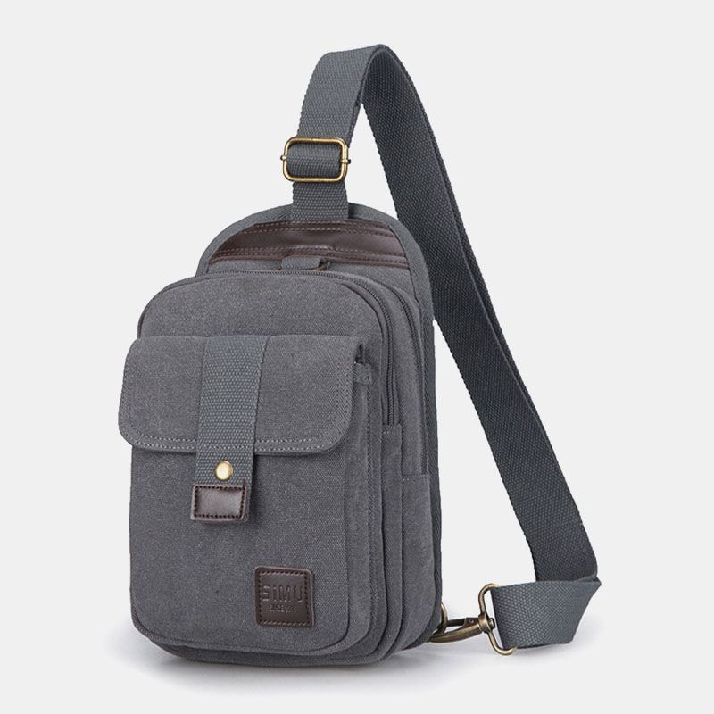 Mænd Vinatge Anti-theft Canvas Chest Bag Skuldertaske Crossbody Bag