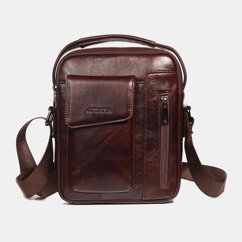 Mænd Vintage Ægte Læder Crossbody-taske Skuldertaske Business-taske