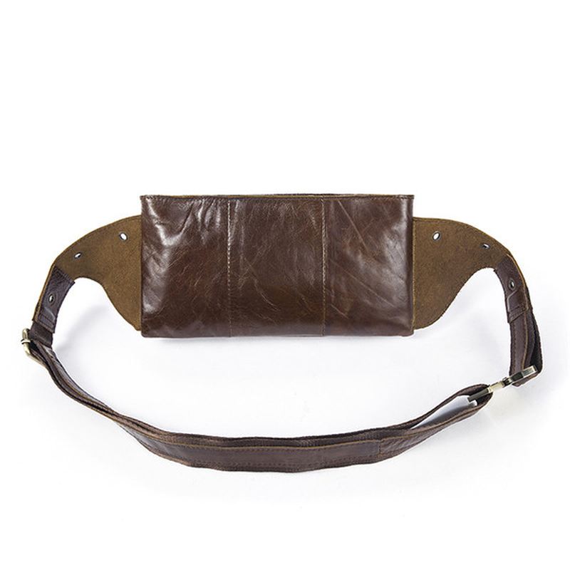 Mænd Vintage Ægte Læder Taljetaske Holdbar Retro Crossbody Taske