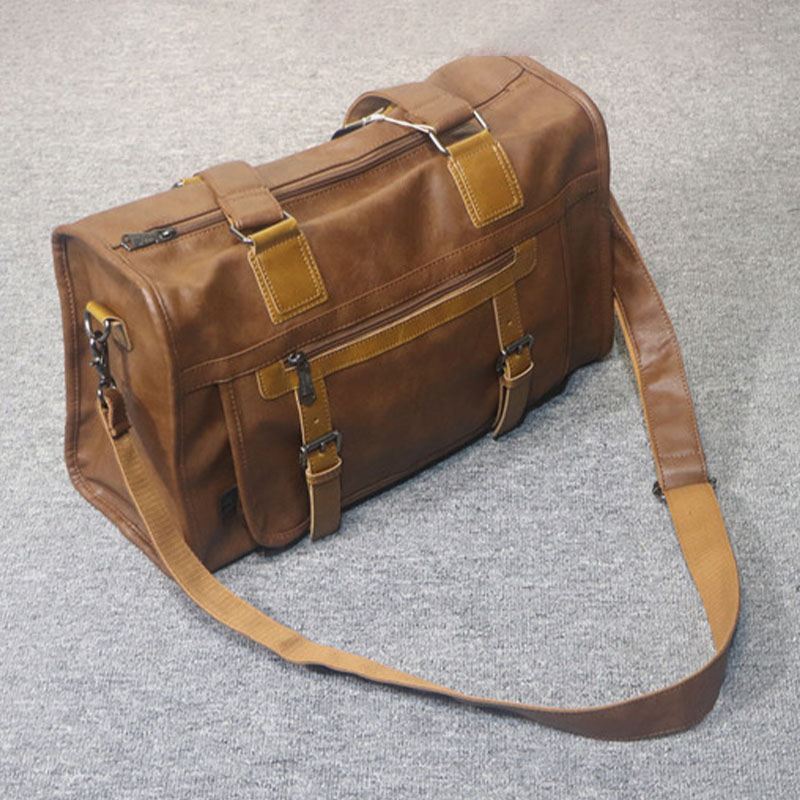 Mænd Vintage Large Capaciy Slid-resistent Vandtæt Imiteret Læder Crossbody Taske Håndtaske