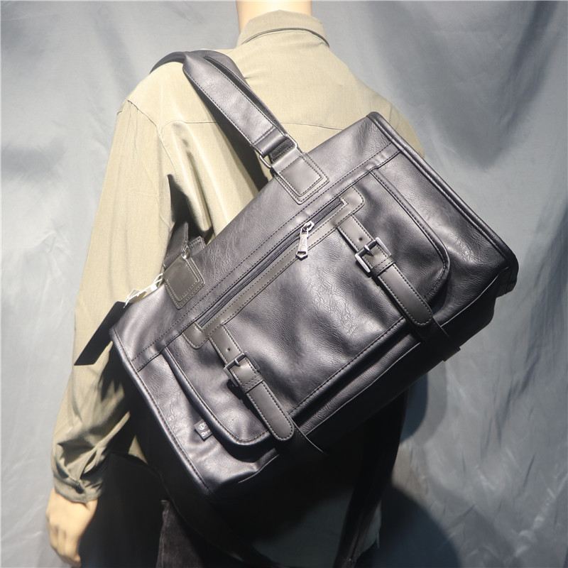 Mænd Vintage Large Capaciy Slid-resistent Vandtæt Imiteret Læder Crossbody Taske Håndtaske