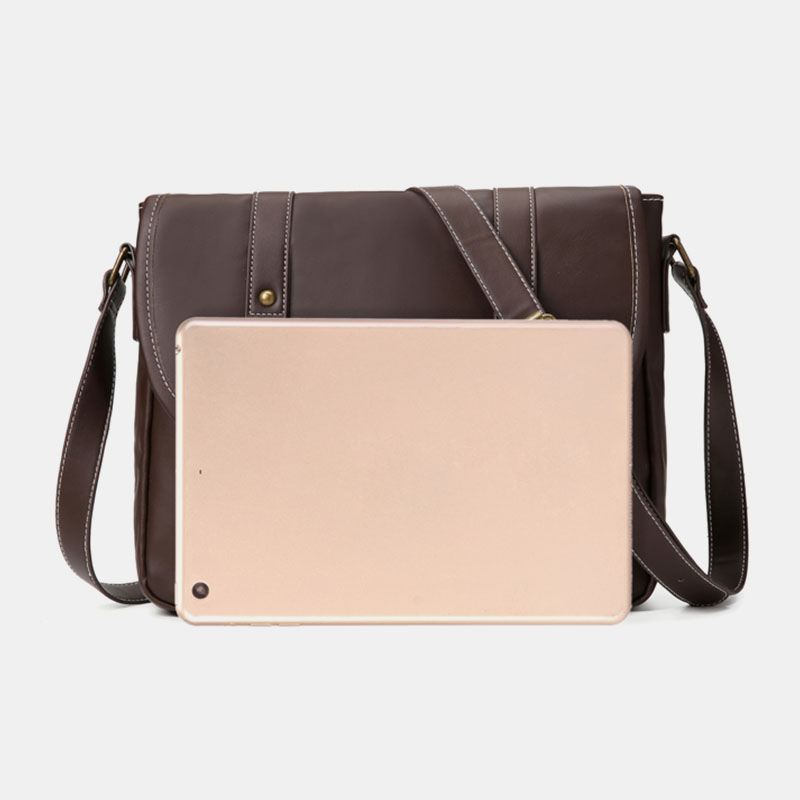 Mænd Vintage Stor Kapacitet Multi-lomme Pu Læder Lærertaske Crossbody Taske Brief Skuldertaske