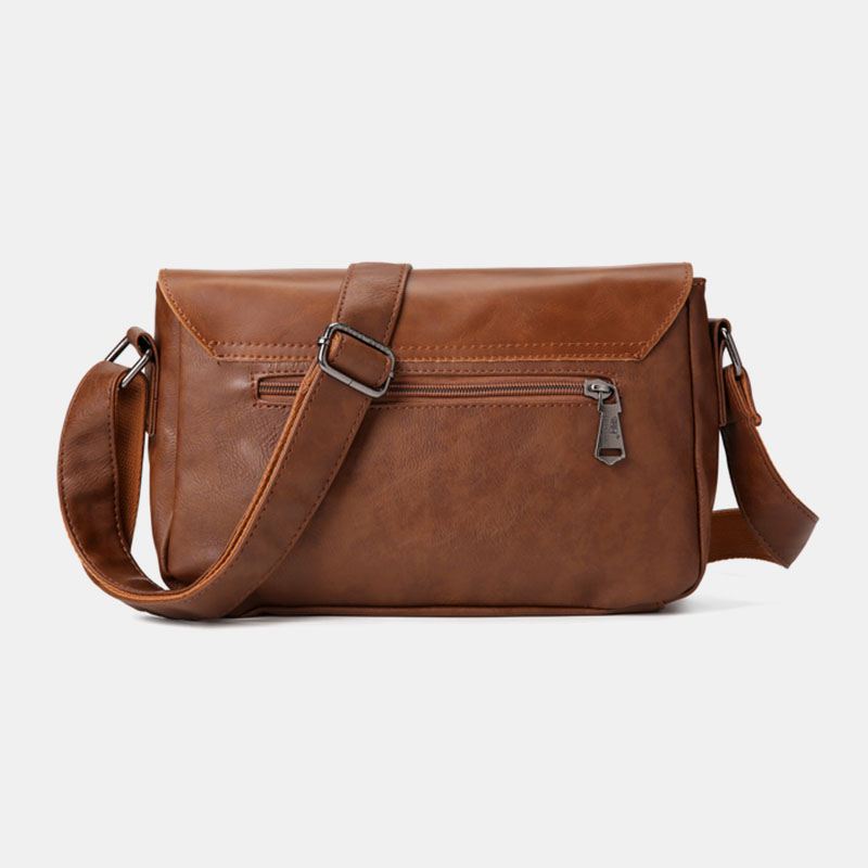 Mænd Vintage Vandtæt Multi-pocket Imiteret Læder Crossbody Bag Skuldertaske