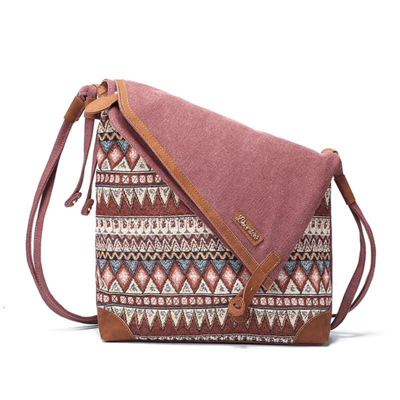 National Printing Canvas Retro Bohemia Crossbody-taske