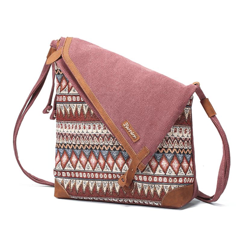 National Printing Canvas Retro Bohemia Crossbody-taske