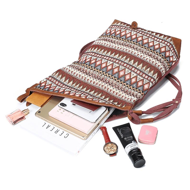 National Printing Canvas Retro Bohemia Crossbody-taske