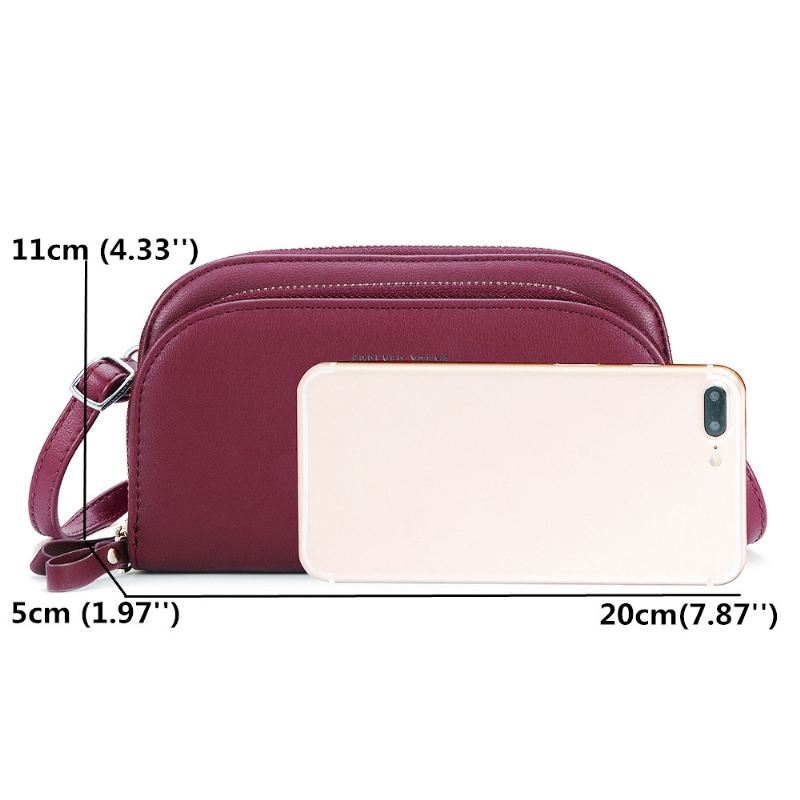 Pierre Loues Kvinder Solid 8 Card Slot Card Bag Multi-slot Phone Bag Leisure Crossbody Bag