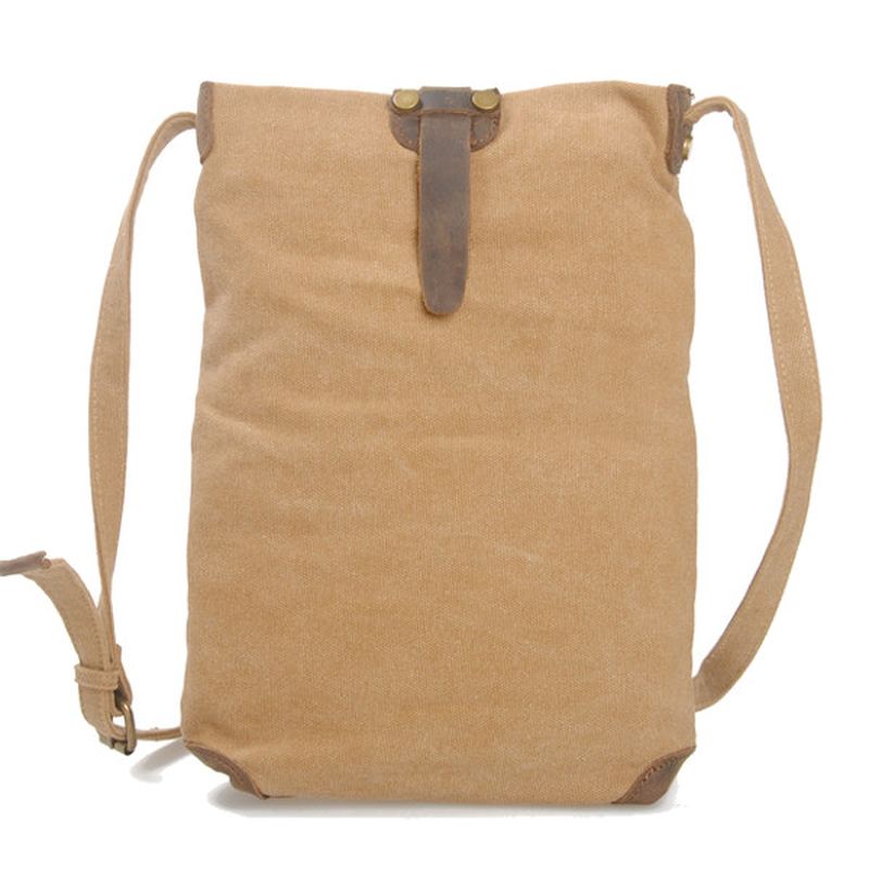 Retro Lærred Messenger Tasker I Ægte Læder Casual Skuldertasker Crossbody Tasker