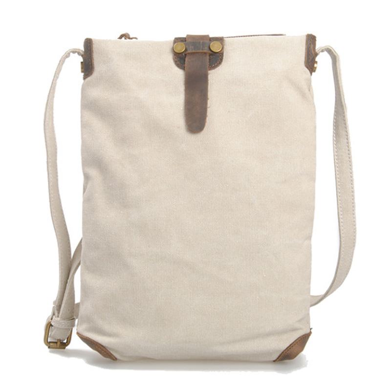 Retro Lærred Messenger Tasker I Ægte Læder Casual Skuldertasker Crossbody Tasker