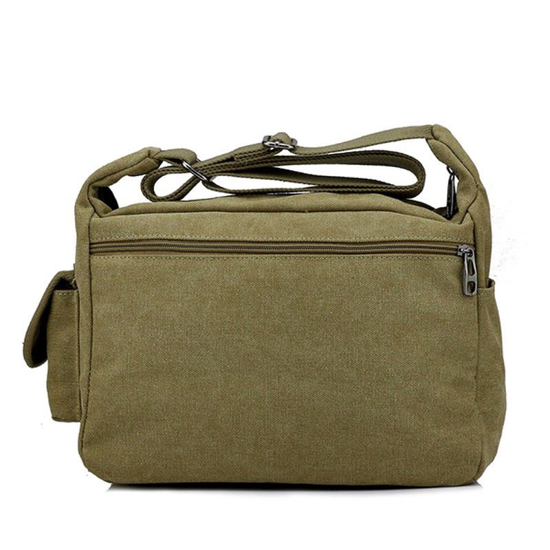 Stor Kapacitet Mænd Casual Canvas Shoulder Messenger Bag Travel Crossbody Bag