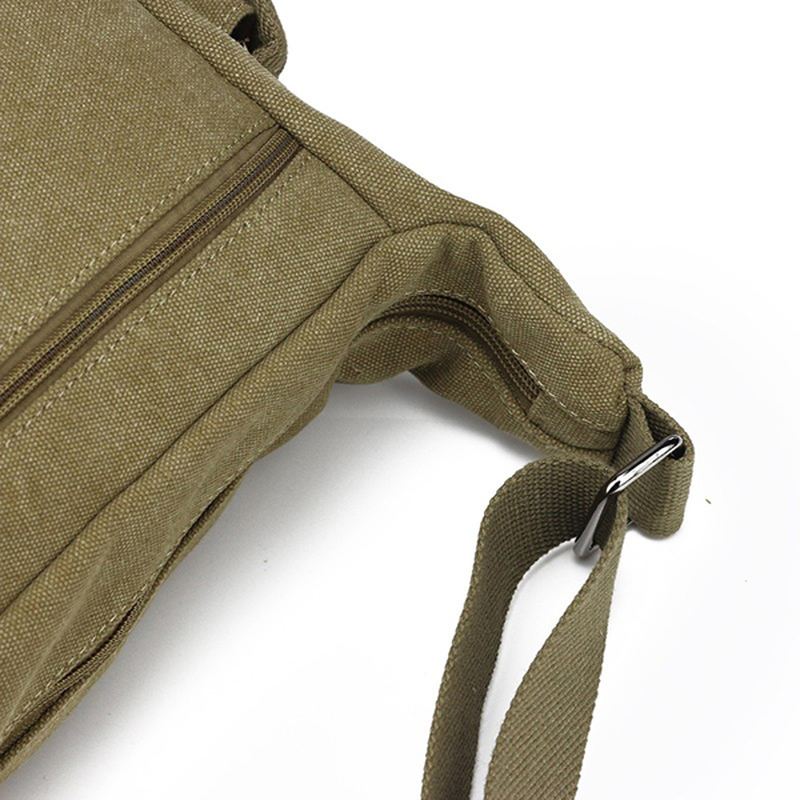 Stor Kapacitet Mænd Casual Canvas Shoulder Messenger Bag Travel Crossbody Bag