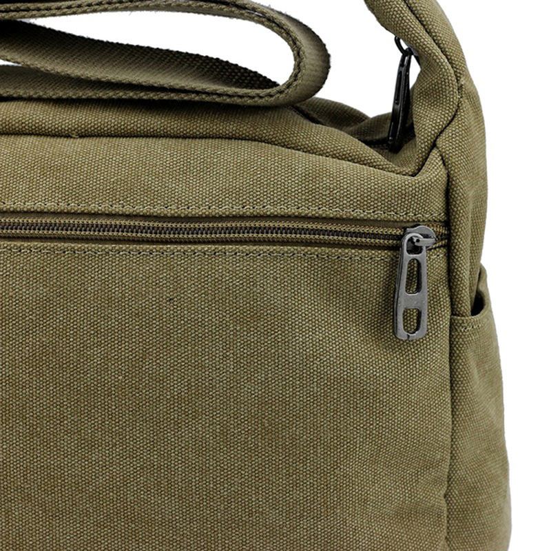 Stor Kapacitet Mænd Casual Canvas Shoulder Messenger Bag Travel Crossbody Bag