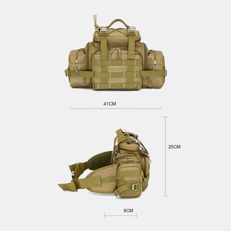 Unisex Nylon Taktisk Camouflage Udendørs Ridning Multi-carry Værktøjstaske Crossbody Taske Taljetaske