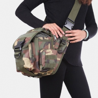 Unisex Oxford Cloth Taktisk Camouflage Udendørs Spil Ridning Multi-carry Sadeltaske Crossbody Taske Taljetaske Rygsæk