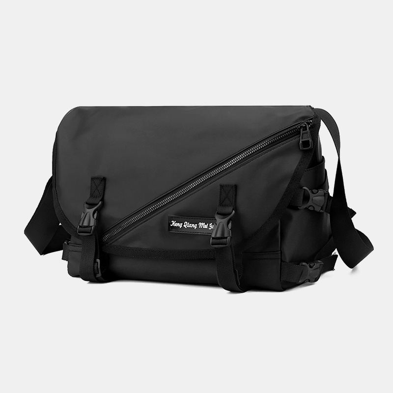 Unisex Stor Kapacitet Ryg Anti-tyveri Lomme Crossbody Tasker Minimalistisk Spænde Nylon Messenger Bag Skuldertaske