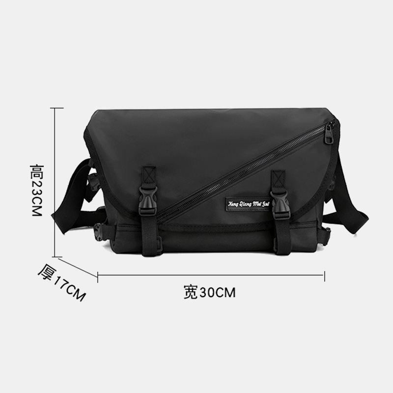 Unisex Stor Kapacitet Ryg Anti-tyveri Lomme Crossbody Tasker Minimalistisk Spænde Nylon Messenger Bag Skuldertaske