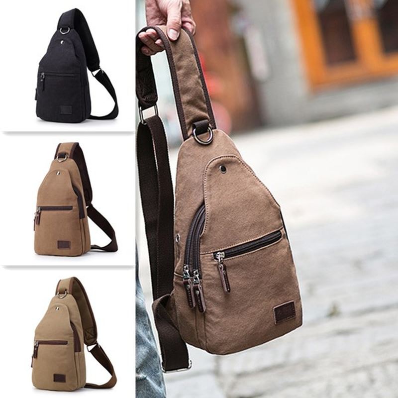 Vintage Canvas Casual Outdoor Travel Brysttaske