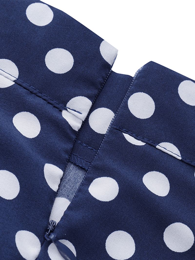 Kvinder Polka Dot Med Tryk Løse Store Swing Sidelommer Casual Lang Nederdel