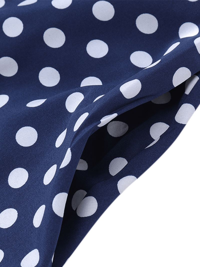 Kvinder Polka Dot Med Tryk Løse Store Swing Sidelommer Casual Lang Nederdel