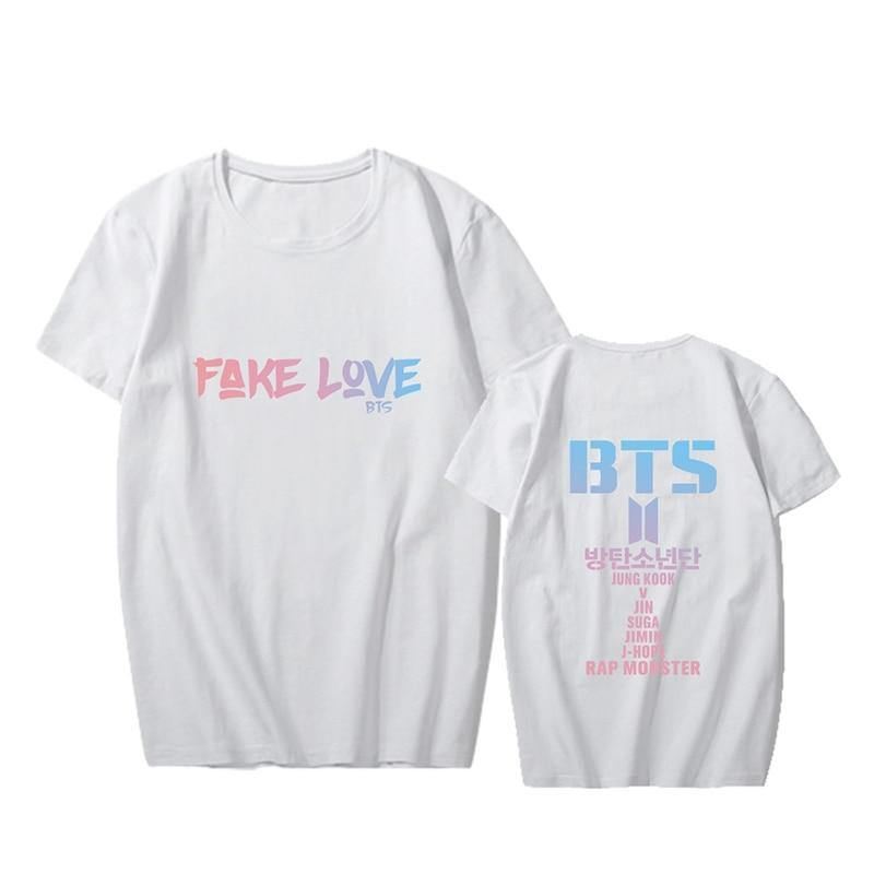 Boys Album Love Yourself Tear Fake Love Hip Hop T-shirt Med O-hals T-shirts Kortærmede Toppe T-shirt