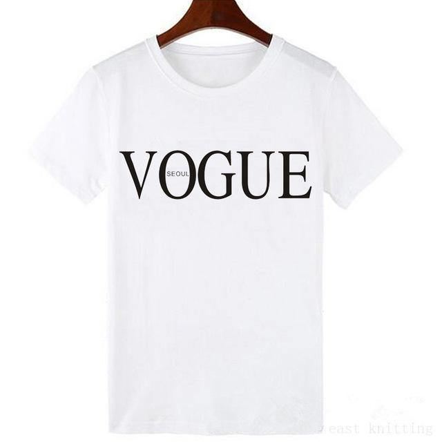 Sommerpige Kortærmede Toppe Til Kvinder Vogue Letter Printed Harajuku T-shirt Kvinde Camisas