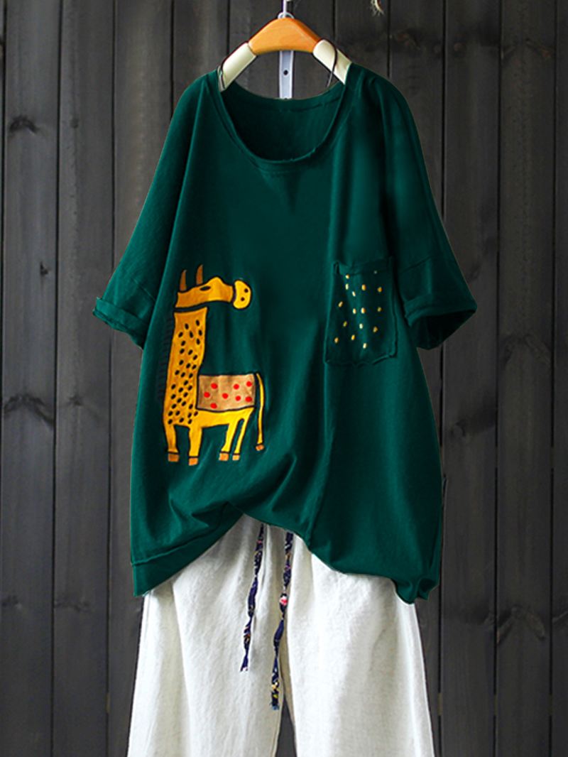 Tegneserie T-shirts Med Giraftryk