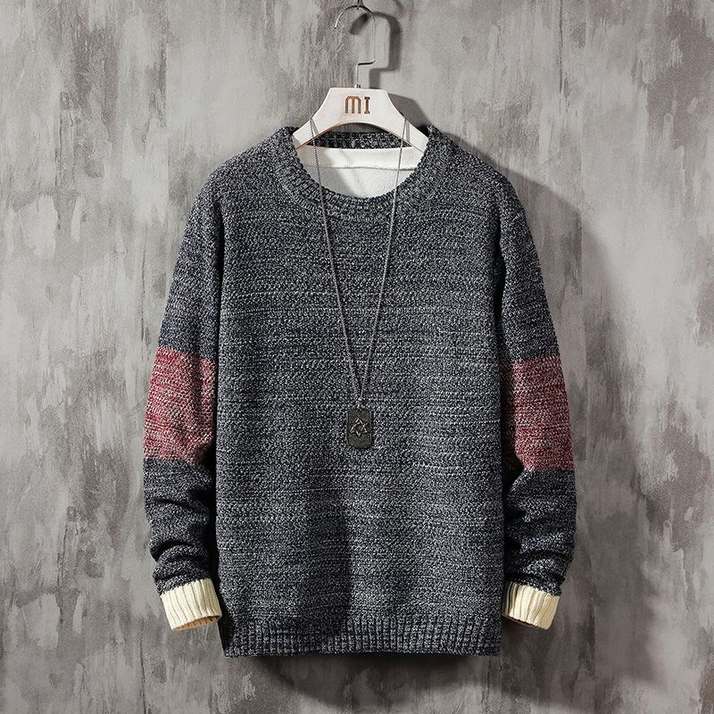 Casual All-match Løs Farveblokering Plus Størrelse Sweater