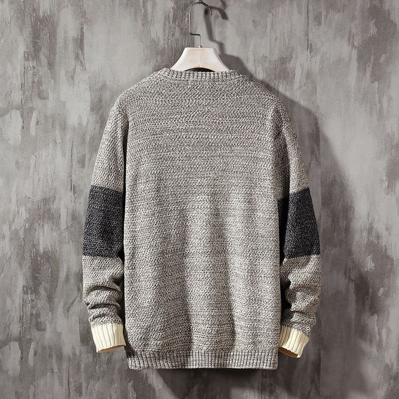 Casual All-match Løs Farveblokering Plus Størrelse Sweater