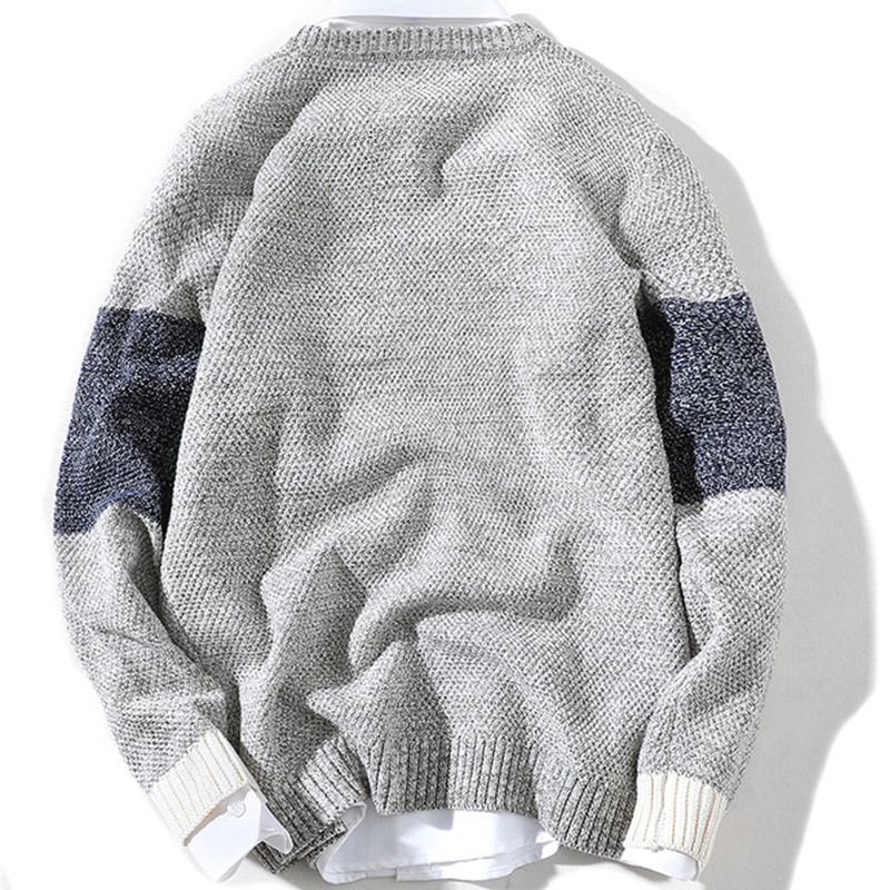 Casual All-match Løs Farveblokering Plus Størrelse Sweater