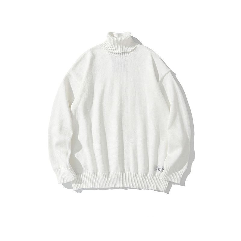 Japansk Retro Sweater Med Høj Halsudskæring Til Mænd