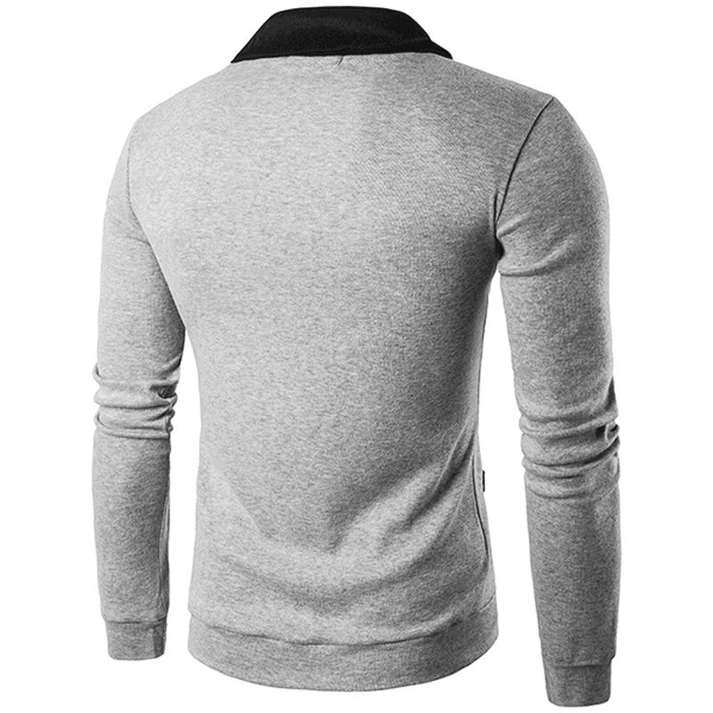 Klassisk Kort Mode Halsudskæring Sweater Til Mænd Single-breasted Hit Farve Strikning Cardigan