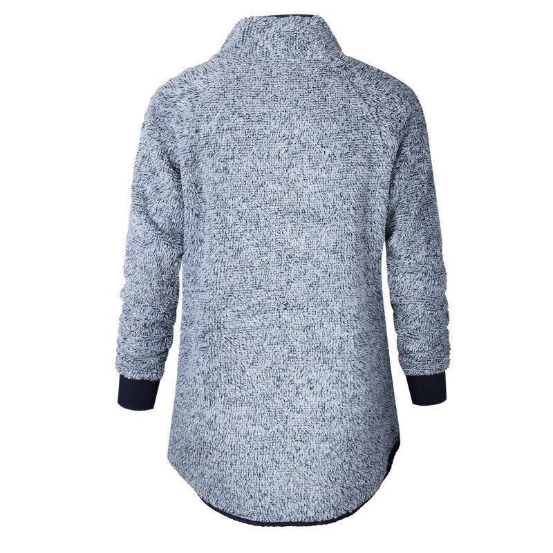 Kvinder Fleece Sweatshirt Langærmet Højhalset Varm Dametrøje Kvinde Casual Løse Toppe H9