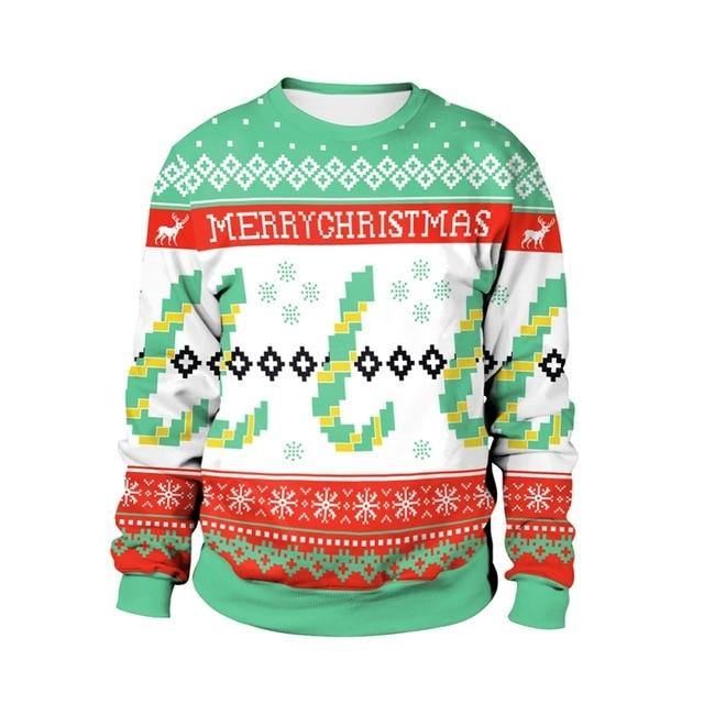 Kvinder Julesweater Efterår Unisex Jul Afslappet Løs Langærmet Rundhalsprint Sweater Light 2xl