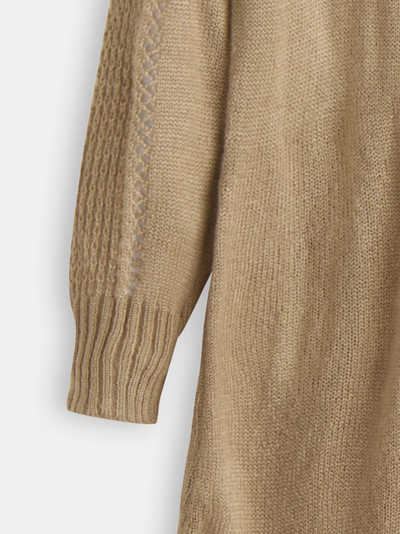 Kvinder Langærmet V-hals Solid Sweater Kjole