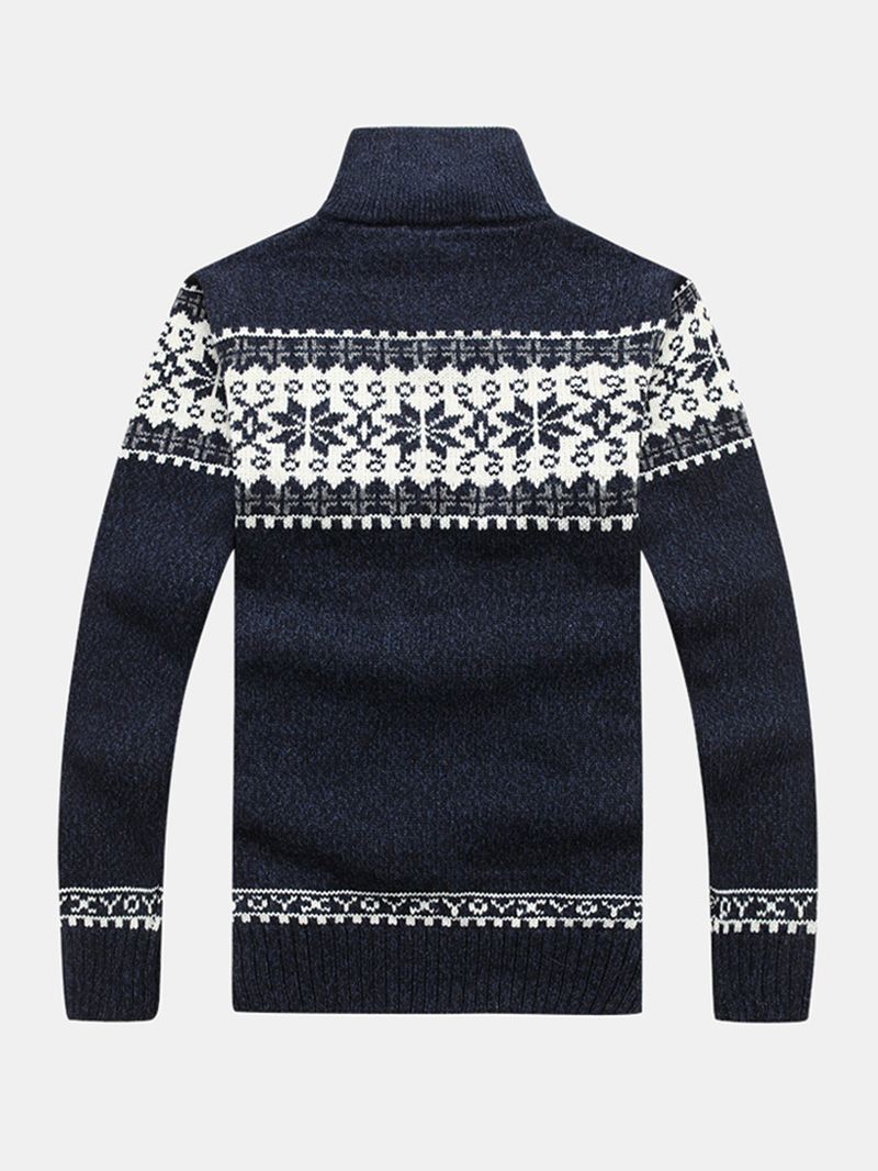 Langærmet Langærmet Vintage Langærmet Strikket Sweaterjakke Til Mænd