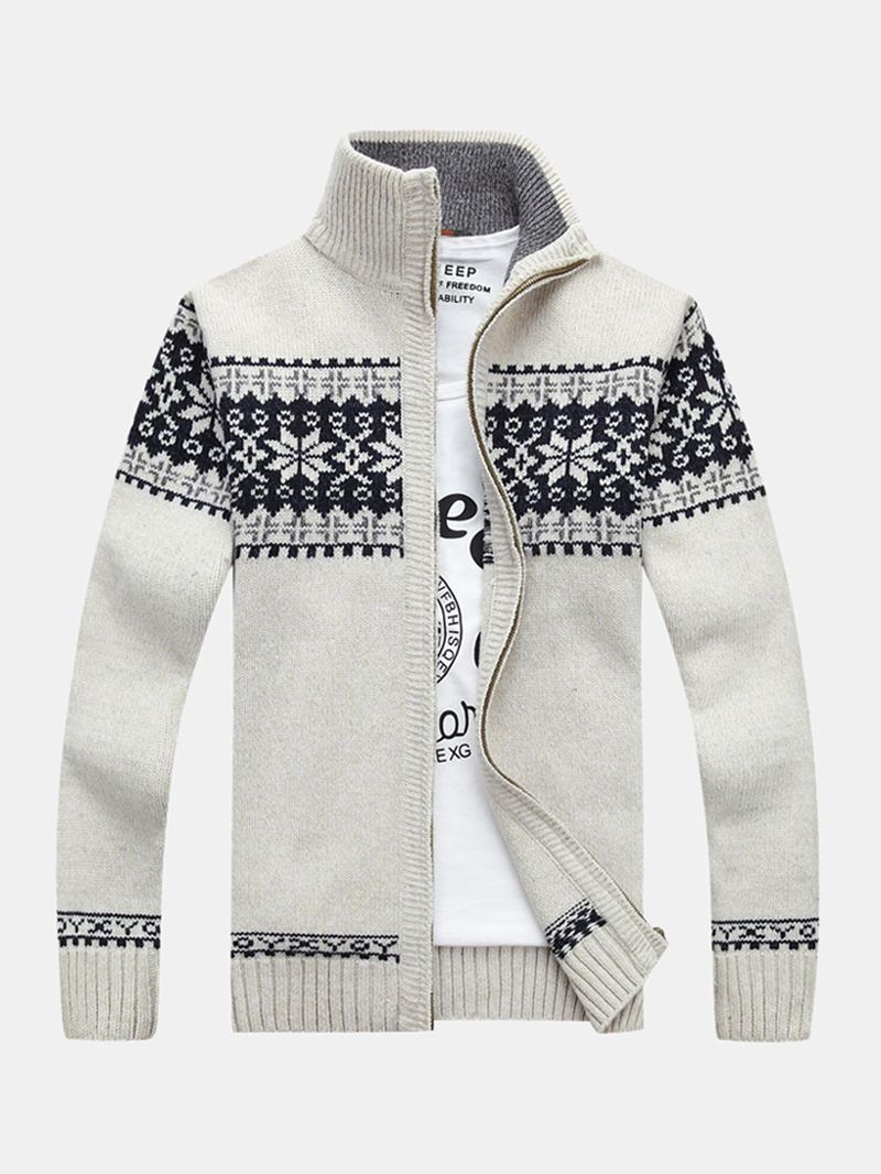 Langærmet Langærmet Vintage Langærmet Strikket Sweaterjakke Til Mænd