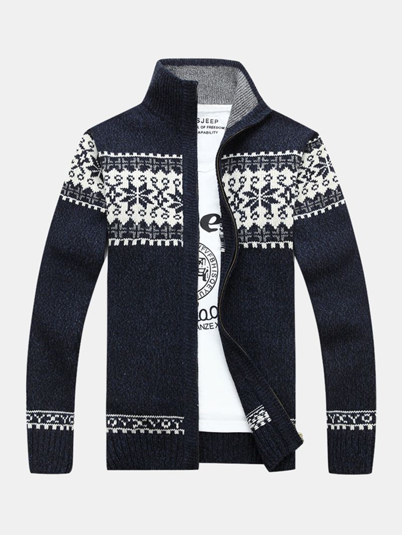 Langærmet Langærmet Vintage Langærmet Strikket Sweaterjakke Til Mænd