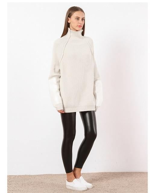 Moderigtig Langærmet Striktrøje Til Kvinder Bodycon Slim Rullekrave Efterår Vinter Pullover Cashmere Pull Femme