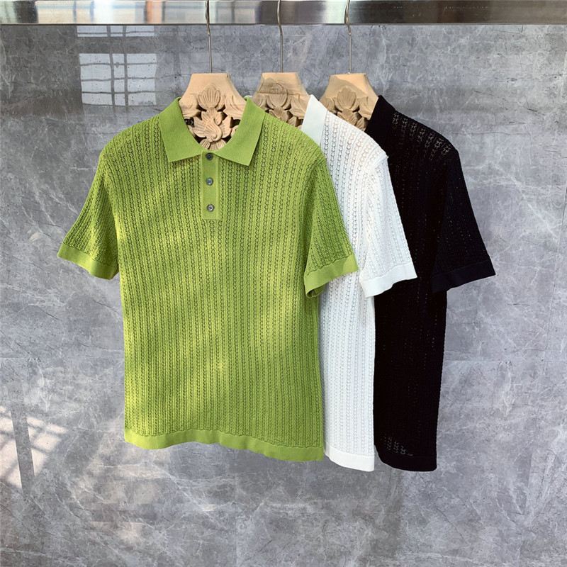 Smuk High-end Strikket Kortærmet Poloshirt