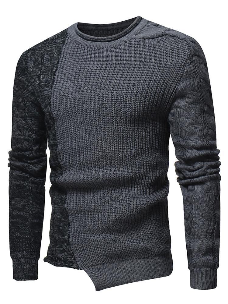 Splejset Raglan Sleeve Pullover Herretrøje